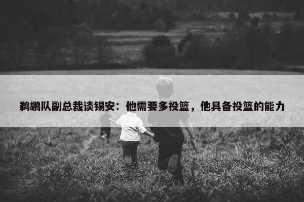 鹈鹕队副总裁谈锡安：他需要多投篮，他具备投篮的能力