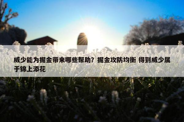 威少能为掘金带来哪些帮助？掘金攻防均衡 得到威少属于锦上添花