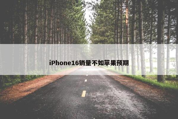 iPhone16销量不如苹果预期