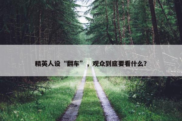 精英人设“翻车”，观众到底要看什么？