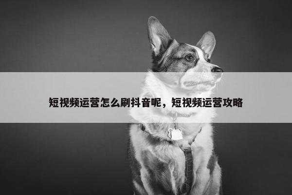 短视频运营怎么刷抖音呢，短视频运营攻略