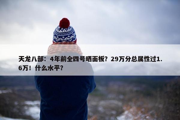 天龙八部：4年前全四号晒面板？29万分总属性过1.6万！什么水平？