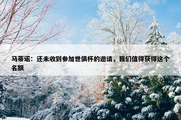 马蒂诺：还未收到参加世俱杯的邀请，我们值得获得这个名额