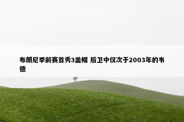 布朗尼季前赛首秀3盖帽 后卫中仅次于2003年的韦德