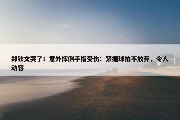 郑钦文哭了！意外摔倒手指受伤：紧握球拍不放弃，令人动容