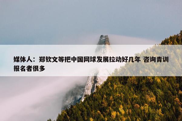 媒体人：郑钦文等把中国网球发展拉动好几年 咨询青训报名者很多