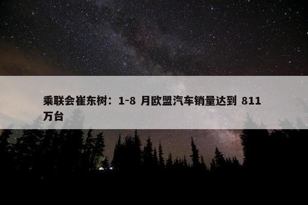 乘联会崔东树：1-8 月欧盟汽车销量达到 811 万台