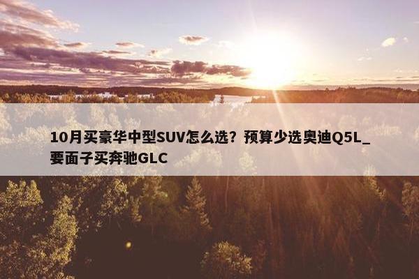 10月买豪华中型SUV怎么选？预算少选奥迪Q5L_要面子买奔驰GLC