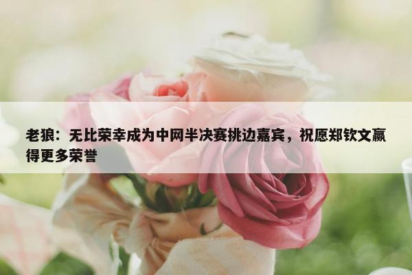 老狼：无比荣幸成为中网半决赛挑边嘉宾，祝愿郑钦文赢得更多荣誉