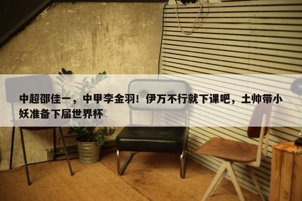 中超邵佳一，中甲李金羽！伊万不行就下课吧，土帅带小妖准备下届世界杯