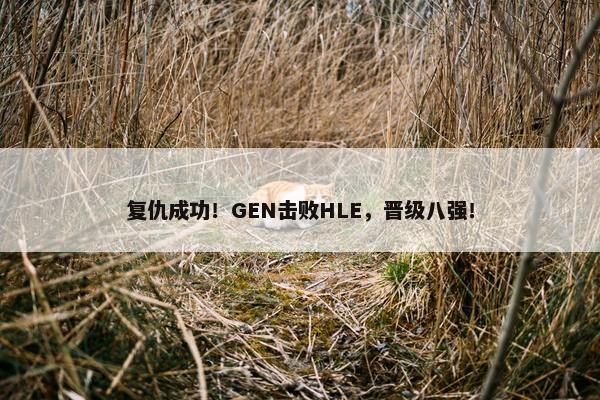 复仇成功！GEN击败HLE，晋级八强！