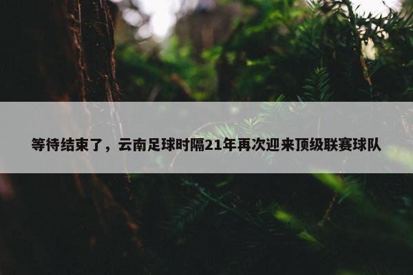 等待结束了，云南足球时隔21年再次迎来顶级联赛球队