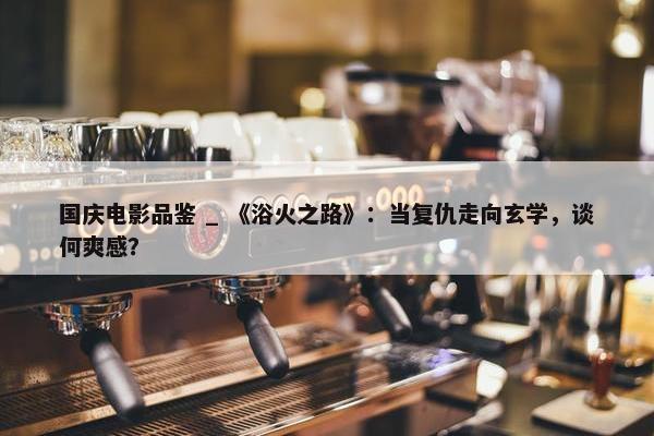 国庆电影品鉴 _ 《浴火之路》：当复仇走向玄学，谈何爽感？