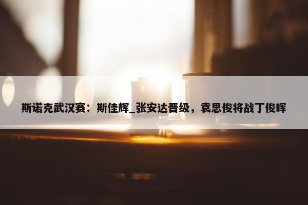 斯诺克武汉赛：斯佳辉_张安达晋级，袁思俊将战丁俊晖