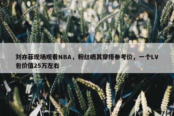 刘亦菲现场观看NBA，粉丝晒其穿搭参考价，一个LV包价值25万左右