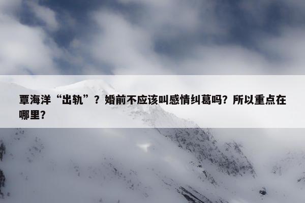 覃海洋“出轨”？婚前不应该叫感情纠葛吗？所以重点在哪里？