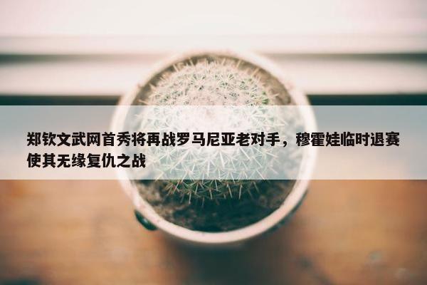 郑钦文武网首秀将再战罗马尼亚老对手，穆霍娃临时退赛使其无缘复仇之战