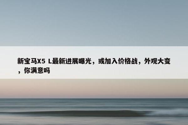 新宝马X5 L最新进展曝光，或加入价格战，外观大变，你满意吗