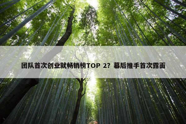 团队首次创业就畅销榜TOP 2？幕后推手首次露面