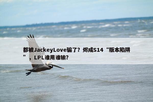 都被JackeyLove骗了？烬成S14“版本陷阱”，LPL谁用谁输？