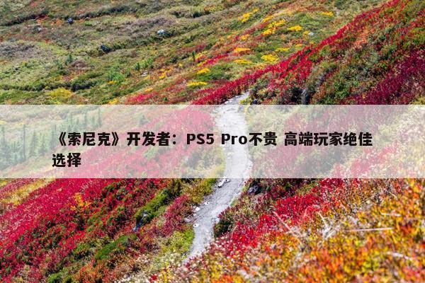 《索尼克》开发者：PS5 Pro不贵 高端玩家绝佳选择