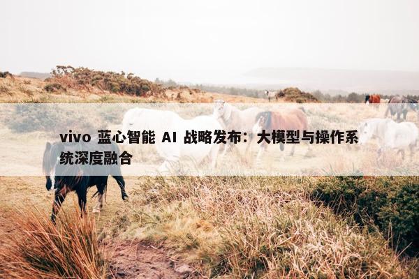 vivo 蓝心智能 AI 战略发布：大模型与操作系统深度融合