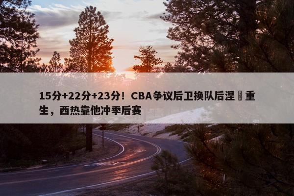 15分+22分+23分！CBA争议后卫换队后涅槃重生，西热靠他冲季后赛