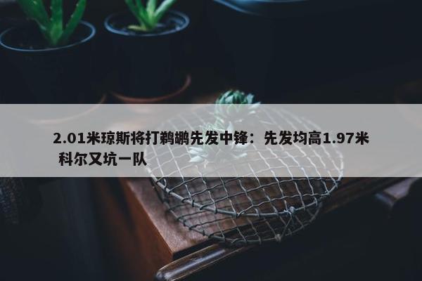 2.01米琼斯将打鹈鹕先发中锋：先发均高1.97米 科尔又坑一队