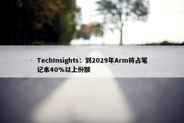 TechInsights：到2029年Arm将占笔记本40%以上份额