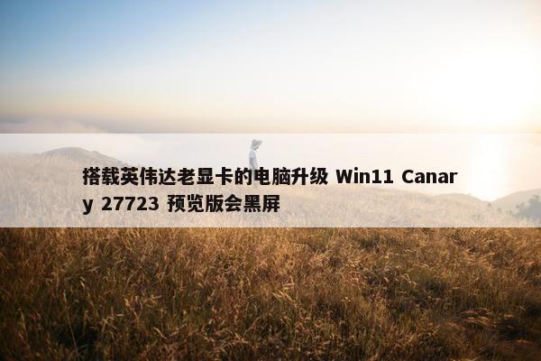 搭载英伟达老显卡的电脑升级 Win11 Canary 27723 预览版会黑屏