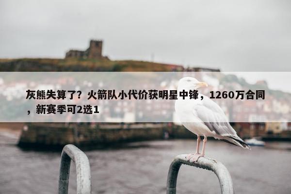 灰熊失算了？火箭队小代价获明星中锋，1260万合同，新赛季可2选1