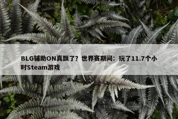 BLG辅助ON真飘了？世界赛期间：玩了11.7个小时Steam游戏