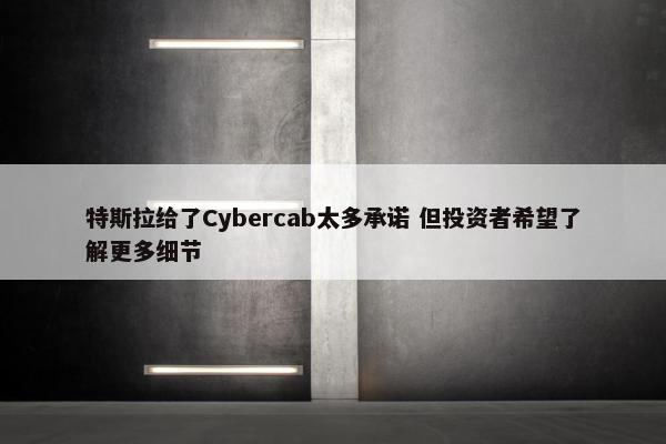 特斯拉给了Cybercab太多承诺 但投资者希望了解更多细节