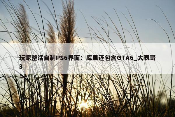 玩家整活自制PS6界面：库里还包含GTA6_大表哥3