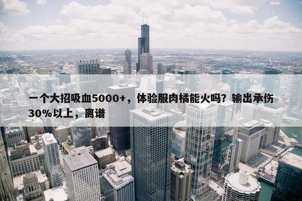 一个大招吸血5000+，体验服肉橘能火吗？输出承伤30%以上，离谱