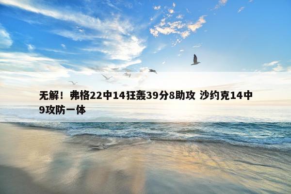 无解！弗格22中14狂轰39分8助攻 沙约克14中9攻防一体