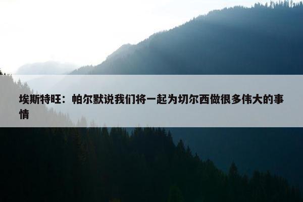 埃斯特旺：帕尔默说我们将一起为切尔西做很多伟大的事情