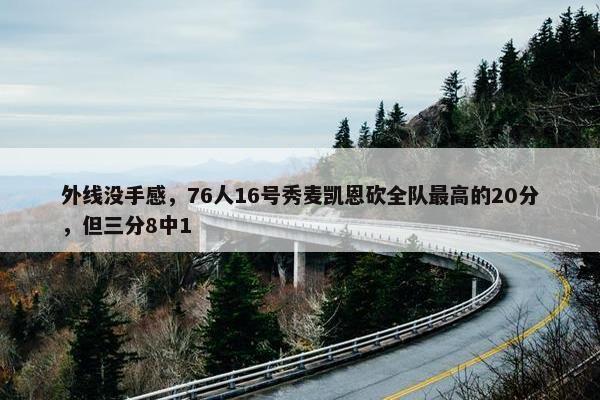 外线没手感，76人16号秀麦凯恩砍全队最高的20分，但三分8中1