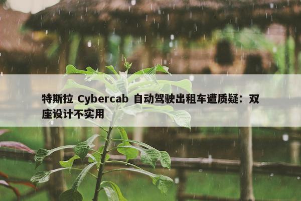 特斯拉 Cybercab 自动驾驶出租车遭质疑：双座设计不实用