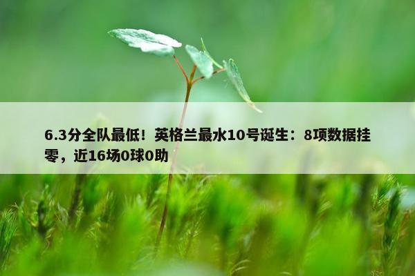 6.3分全队最低！英格兰最水10号诞生：8项数据挂零，近16场0球0助