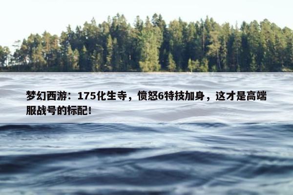 梦幻西游：175化生寺，愤怒6特技加身，这才是高端服战号的标配！