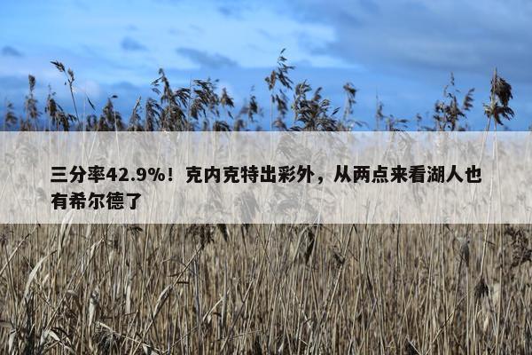 三分率42.9%！克内克特出彩外，从两点来看湖人也有希尔德了