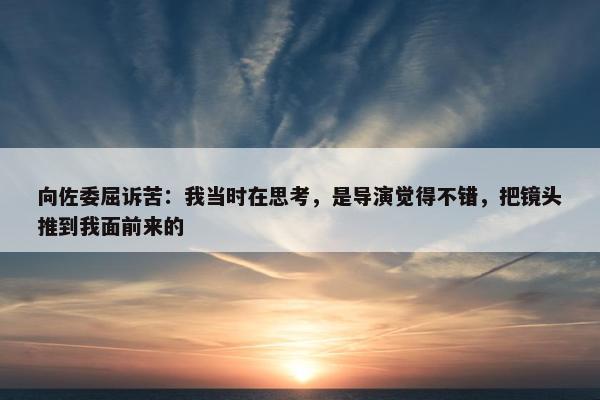 向佐委屈诉苦：我当时在思考，是导演觉得不错，把镜头推到我面前来的