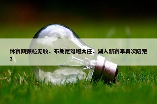 休赛期颗粒无收，布朗尼难堪大任，湖人新赛季再次陪跑？