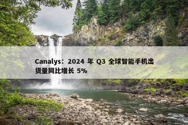 Canalys：2024 年 Q3 全球智能手机出货量同比增长 5%