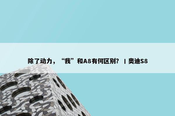 除了动力，“我”和A8有何区别？丨奥迪S8