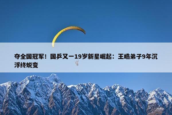 夺全国冠军！国乒又一19岁新星崛起：王皓弟子9年沉浮终蜕变