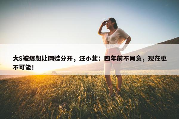 大S被爆想让俩娃分开，汪小菲：四年前不同意，现在更不可能！