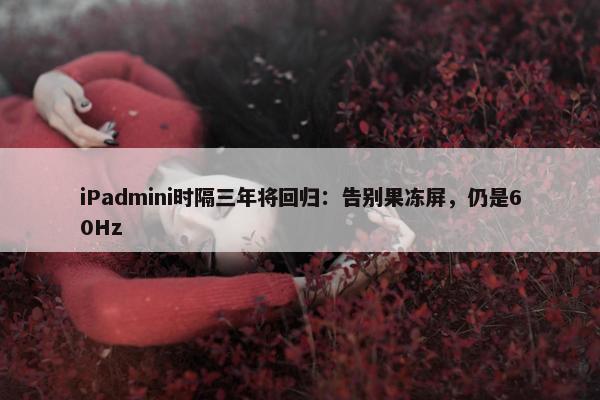 iPadmini时隔三年将回归：告别果冻屏，仍是60Hz