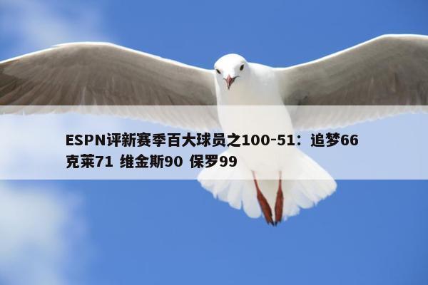 ESPN评新赛季百大球员之100-51：追梦66 克莱71 维金斯90 保罗99